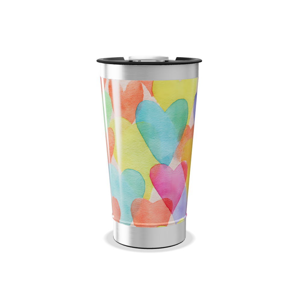 Copo Térmico - Corações Coloridos