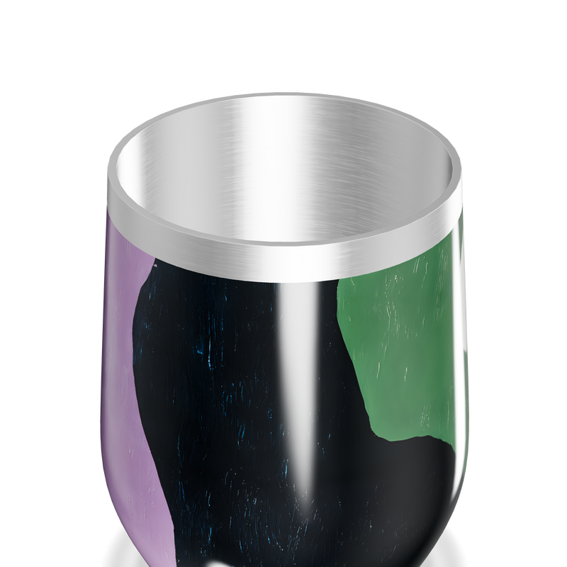 Copo Térmico Slim - Verde e Preto Abstrato