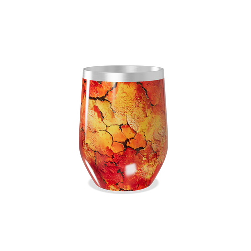 Copo Térmico Slim - Estampa Craquelada Laranja