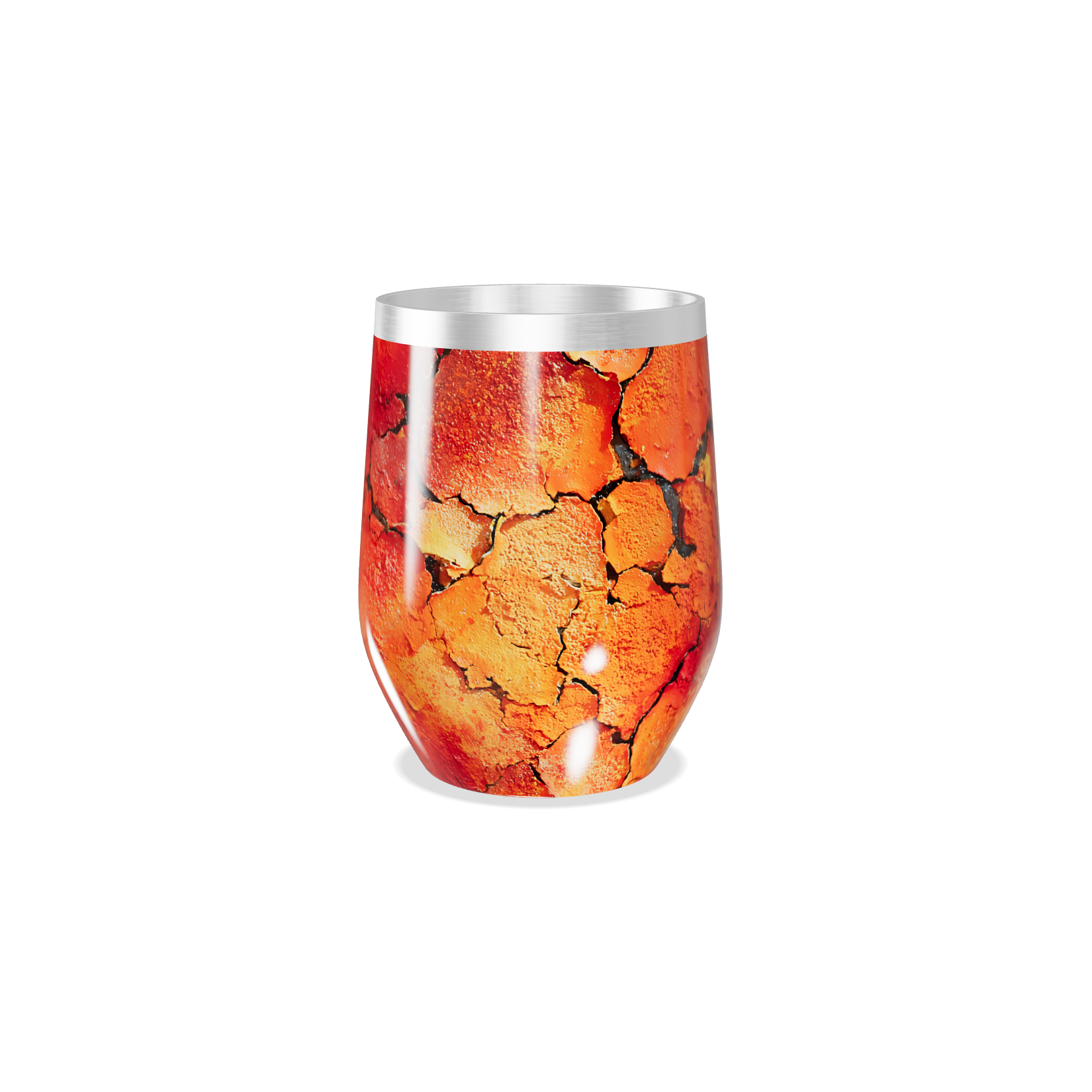 Copo Térmico Slim - Estampa Craquelada Laranja