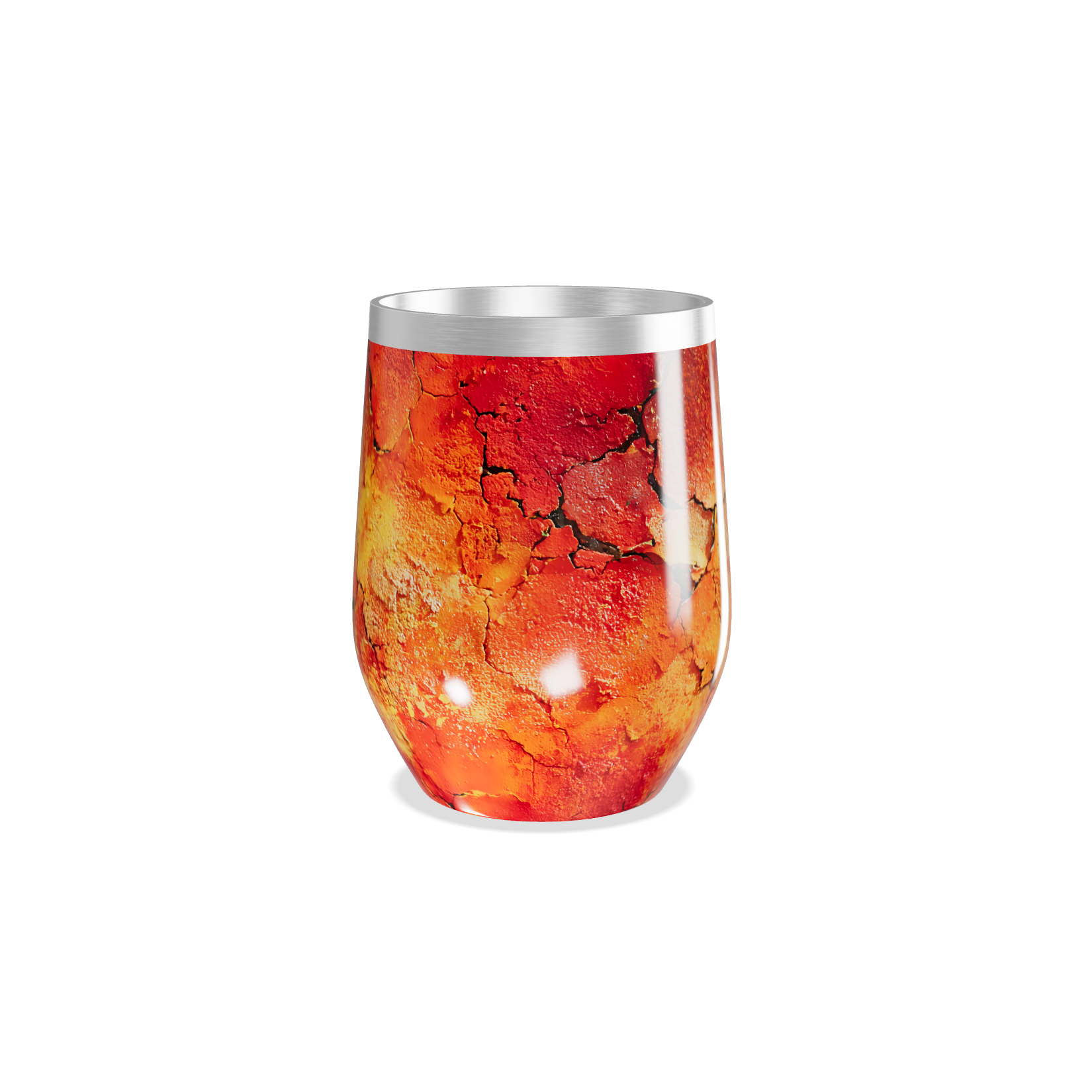 Copo Térmico Slim - Estampa Craquelada Laranja