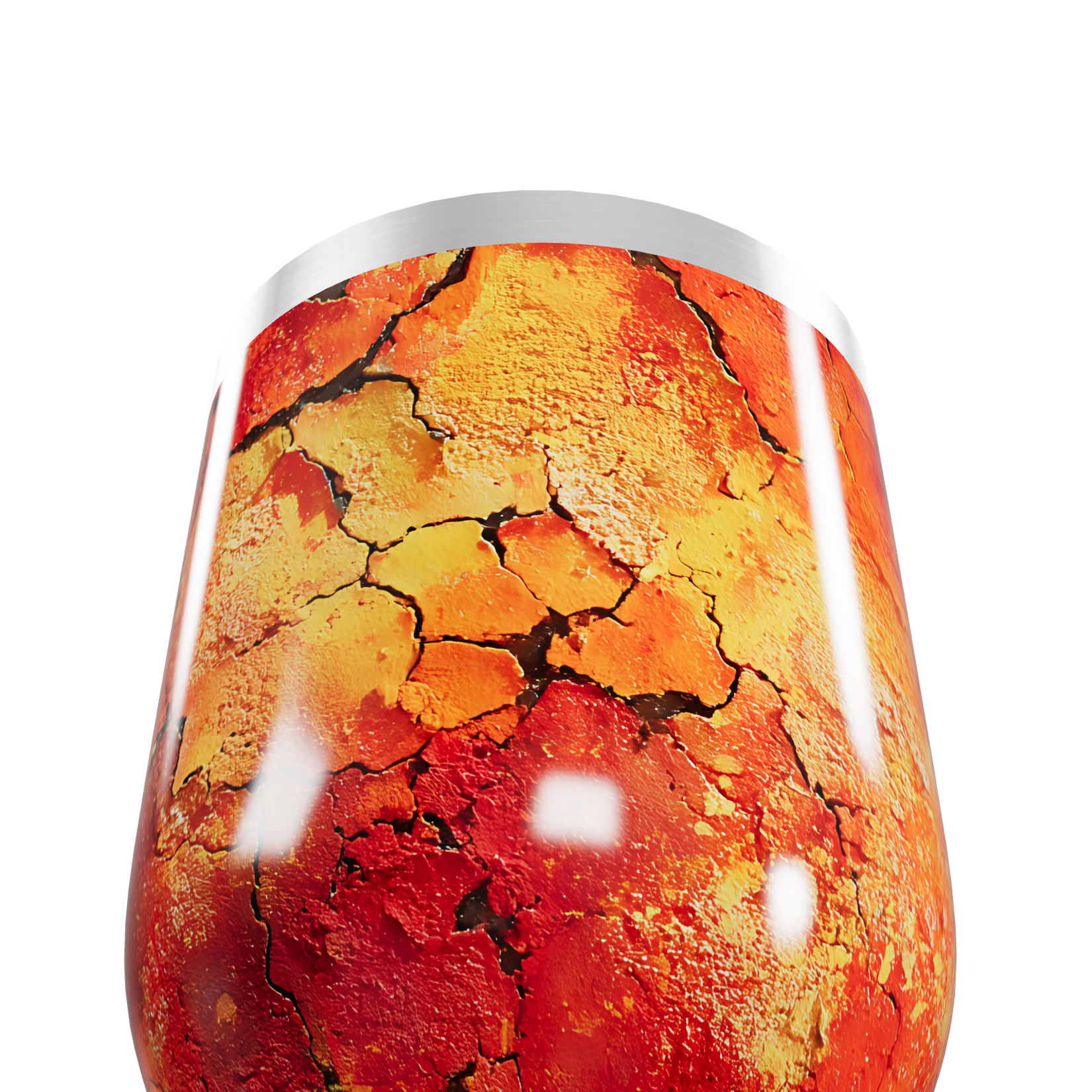 Copo Térmico Slim - Estampa Craquelada Laranja