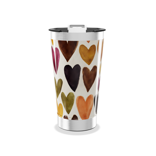 Copo Térmico - Estampa Corações Coloridos