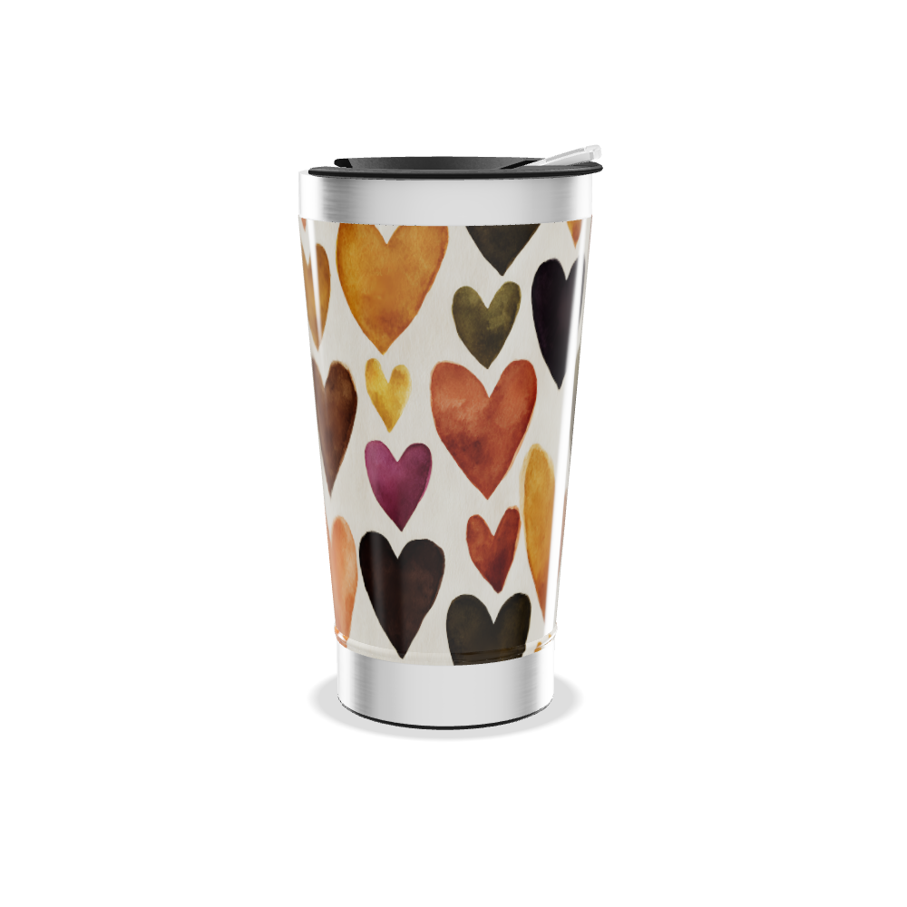 Copo Térmico - Estampa Corações Coloridos