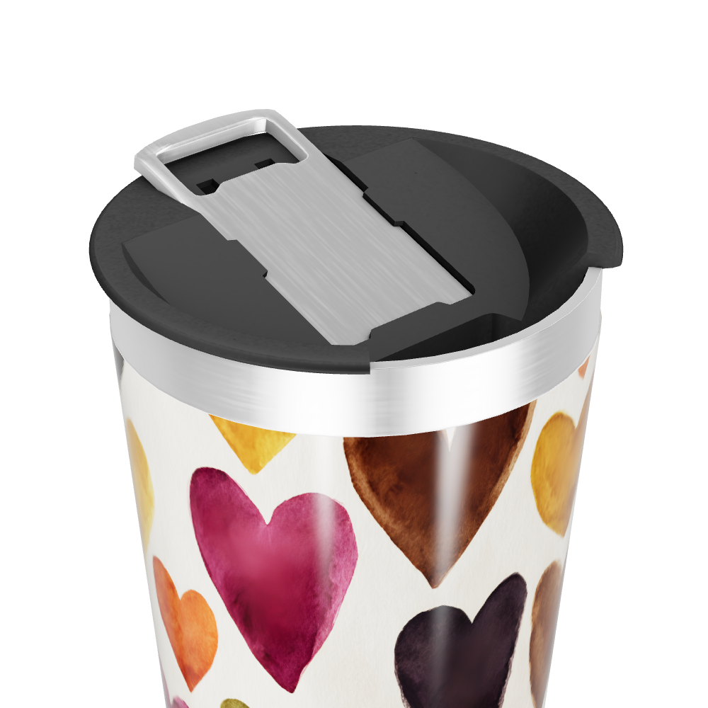 Copo Térmico - Estampa Corações Coloridos
