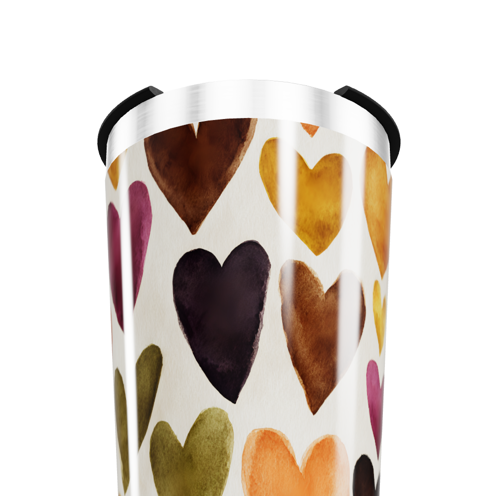 Copo Térmico - Estampa Corações Coloridos