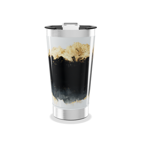 Copo Térmico - Preto e Dourado Inox