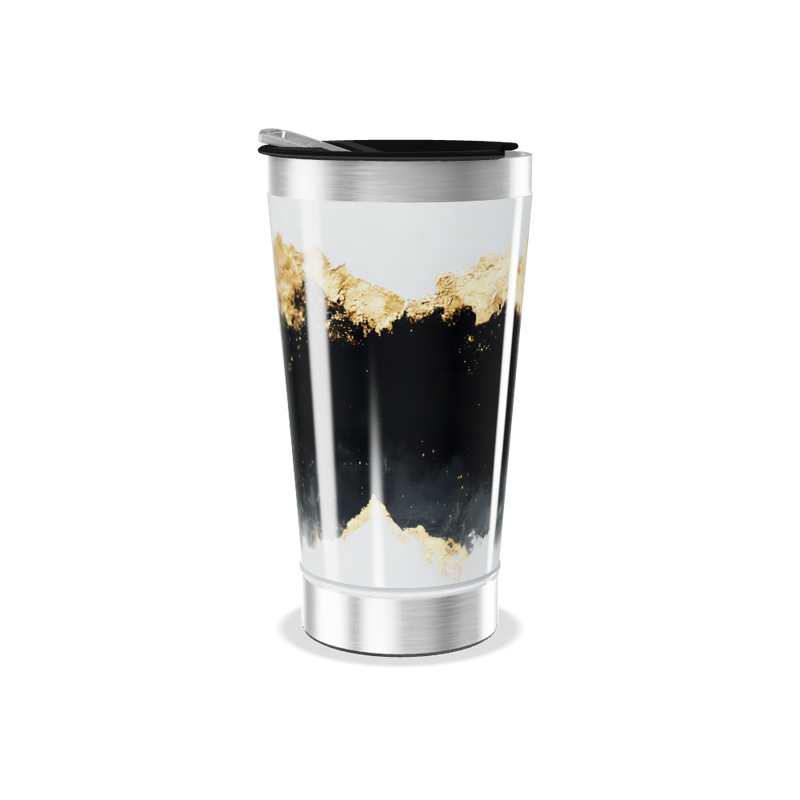 Copo Térmico - Preto e Dourado Inox