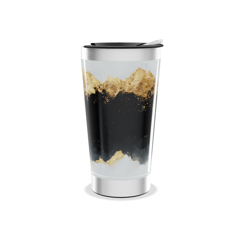 Copo Térmico - Preto e Dourado Inox