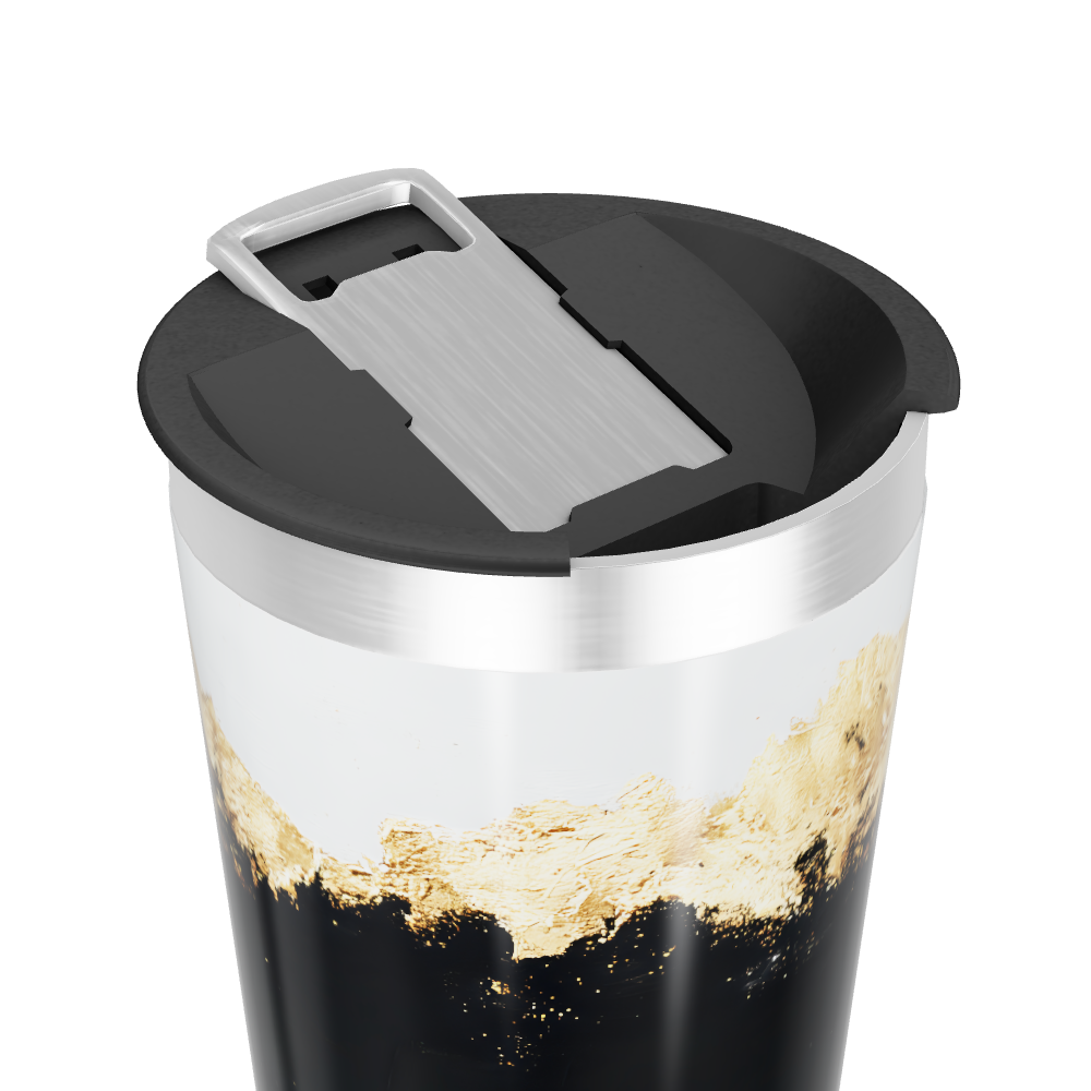 Copo Térmico - Preto e Dourado Inox