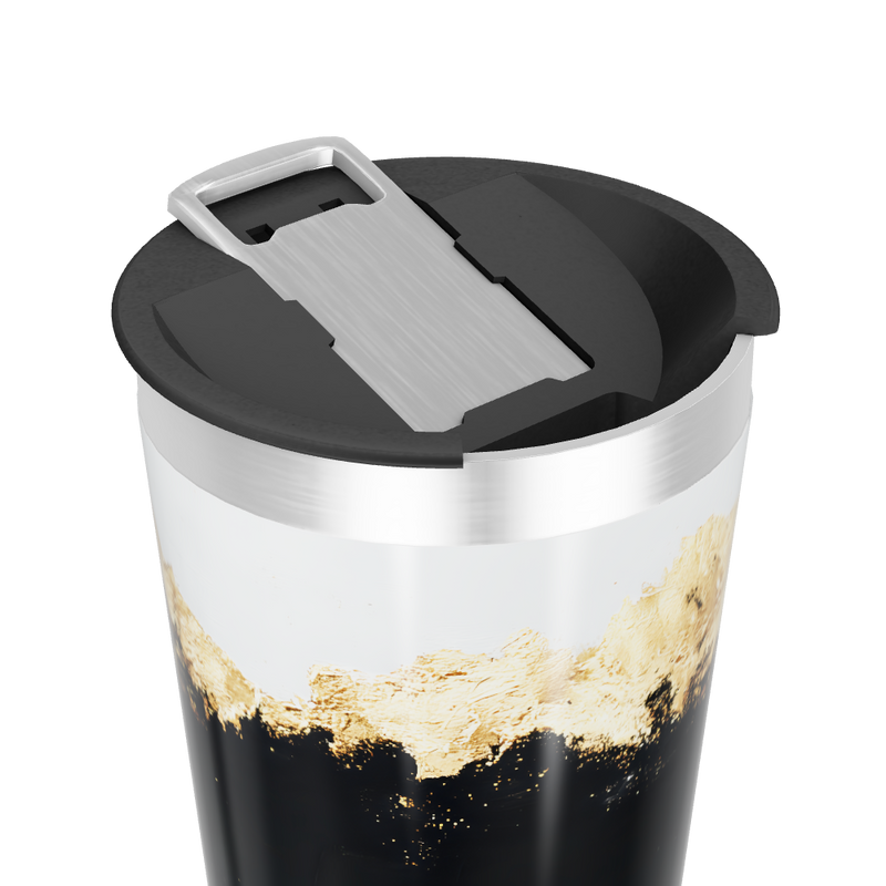 Copo Térmico - Preto e Dourado Inox