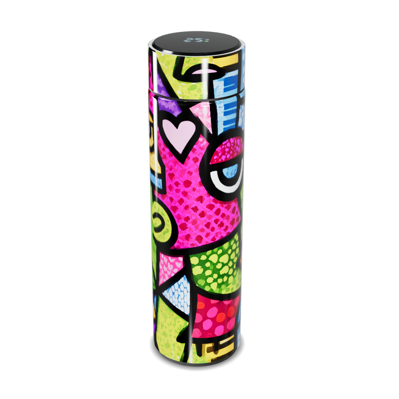 Garrafa Térmica Touch - Estampa Colorida Abstrata