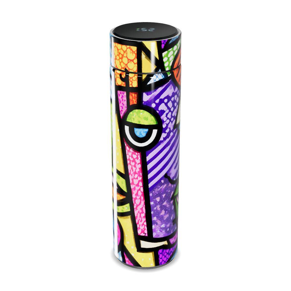 Garrafa Térmica Touch - Estampa Colorida Abstrata