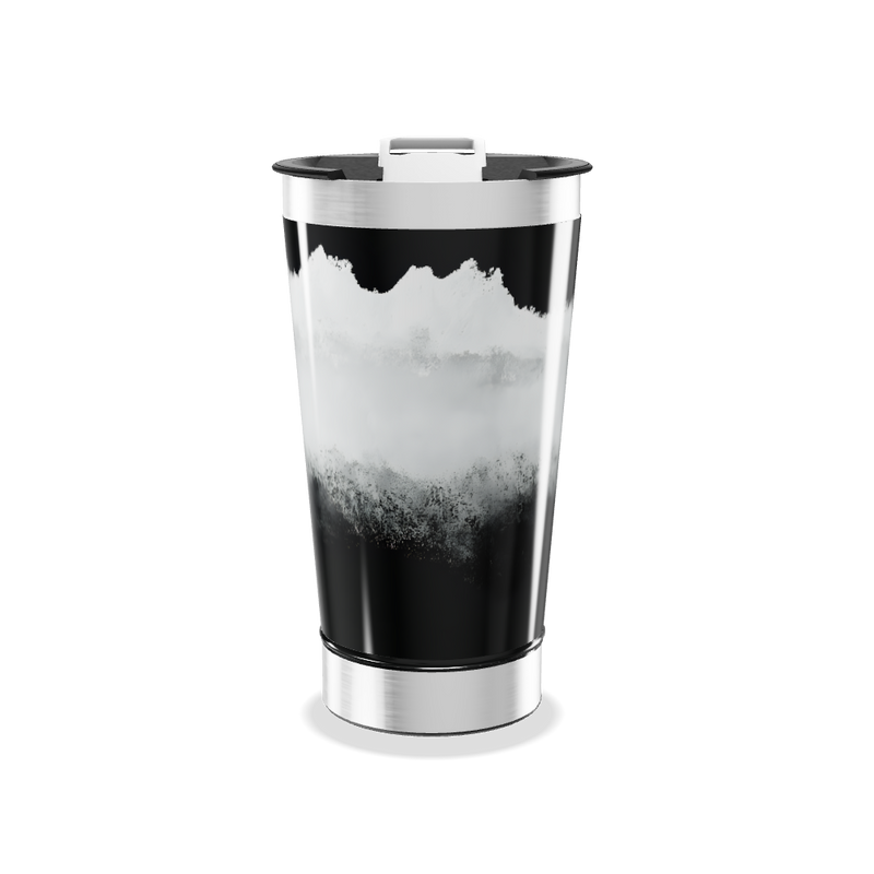 Copo Térmico - Preto com Estampa de Montanha