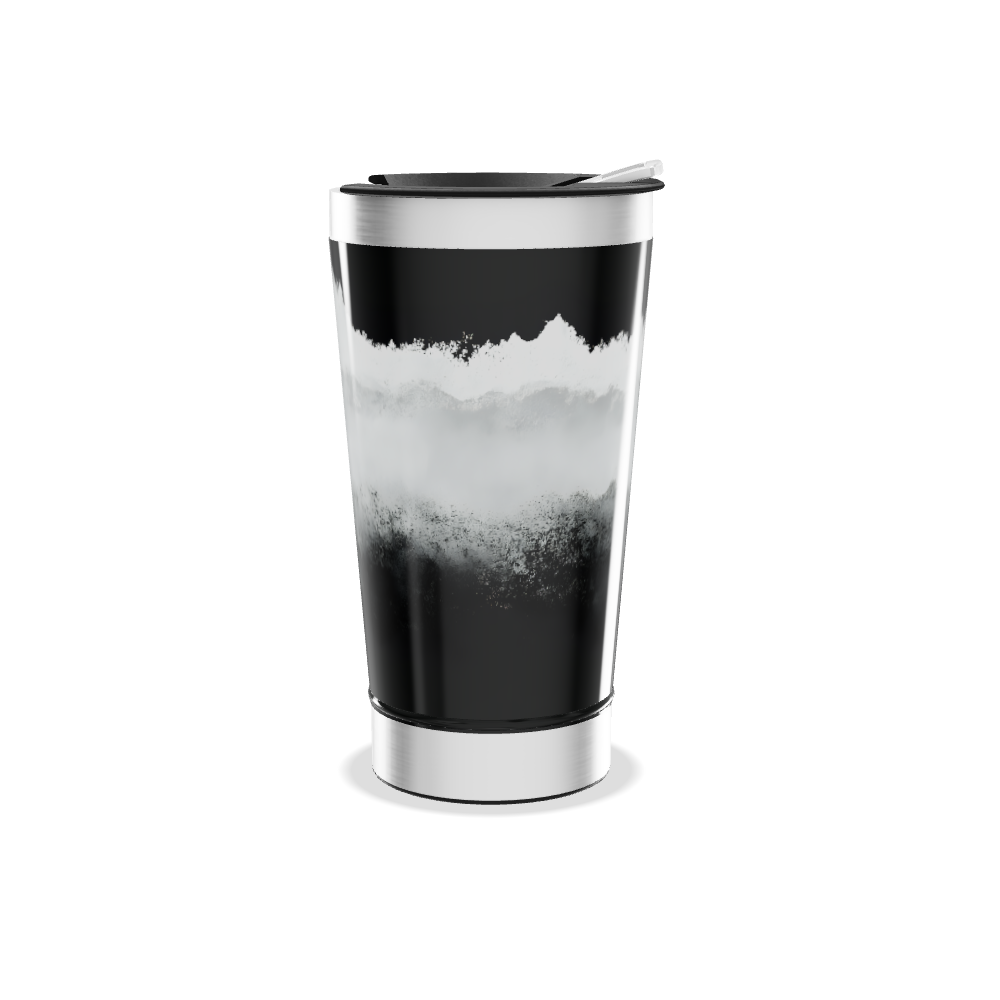 Copo Térmico - Preto com Estampa de Montanha