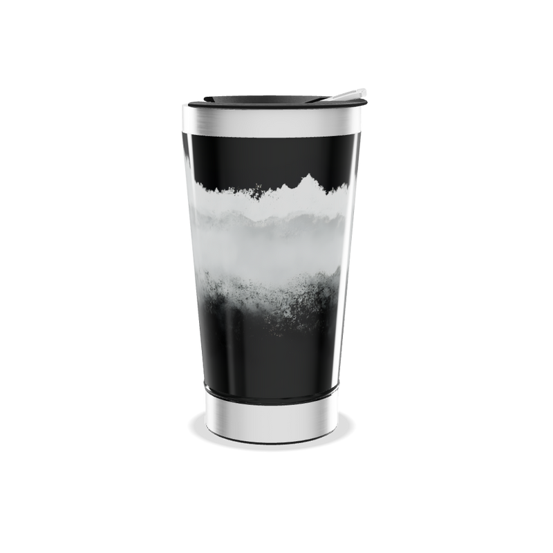Copo Térmico - Preto com Estampa de Montanha
