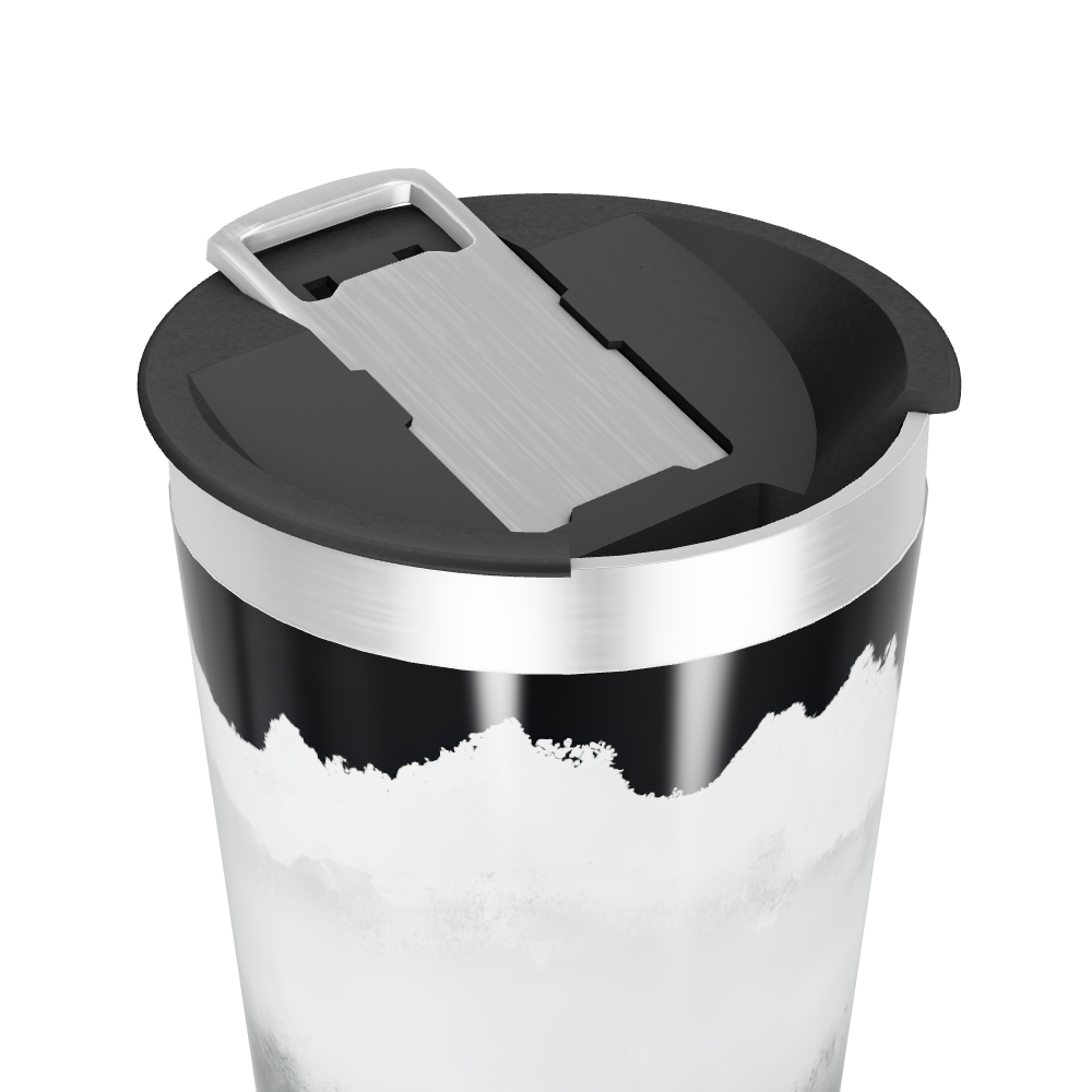 Copo Térmico - Preto com Estampa de Montanha