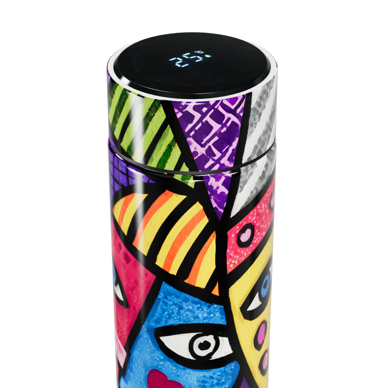 Garrafa Térmica Touch - Estampa Colorida Artística