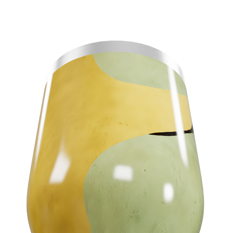 Copo Térmico Slim - Amarelo e Verde Abstrato