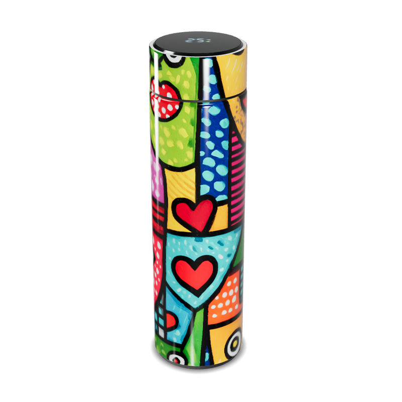 Garrafa Térmica Touch - Estampa Colorida Corações