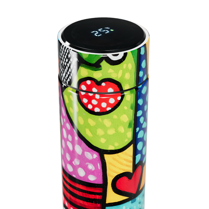 Garrafa Térmica Touch - Estampa Colorida Corações