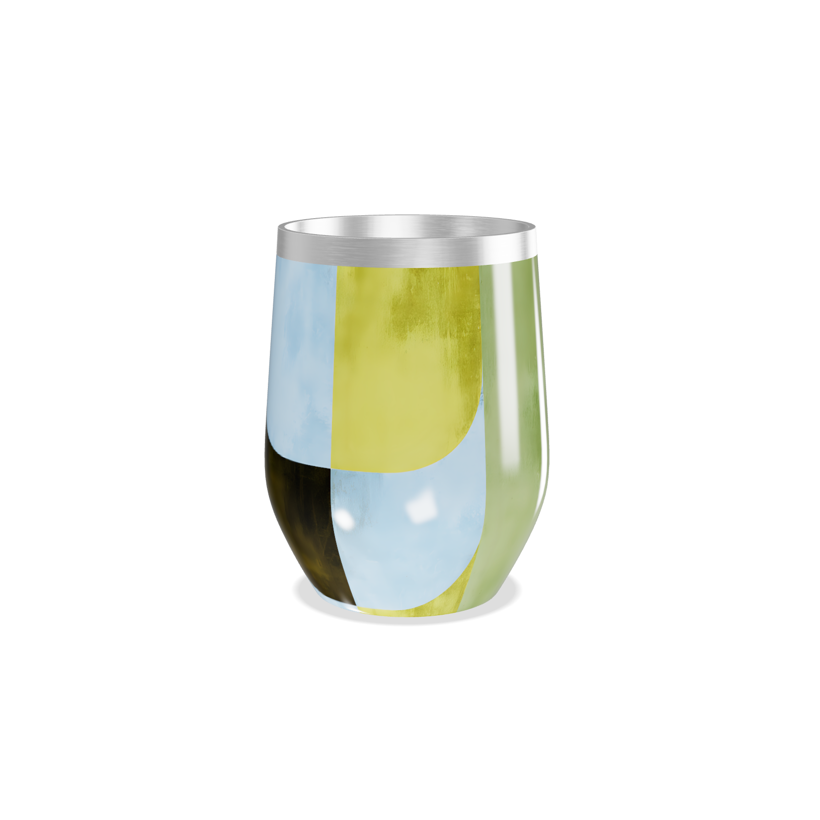 Copo Térmico Slim - Geométrico Colorido Aço