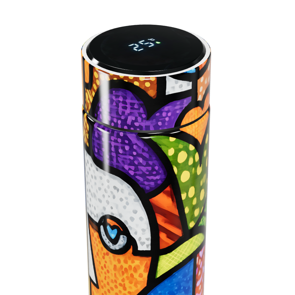 Garrafa Térmica Touch - Colorida com Estampa Artística