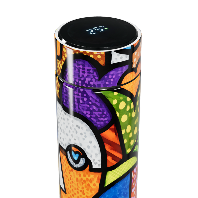 Garrafa Térmica Touch - Colorida com Estampa Artística