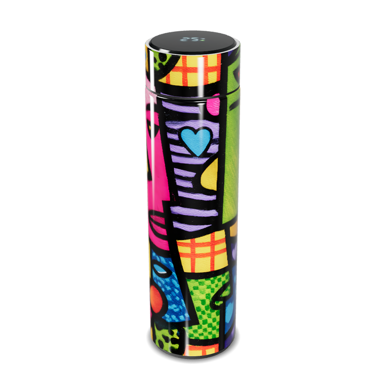 Garrafa Térmica Touch - Estampa Colorida Abstrata