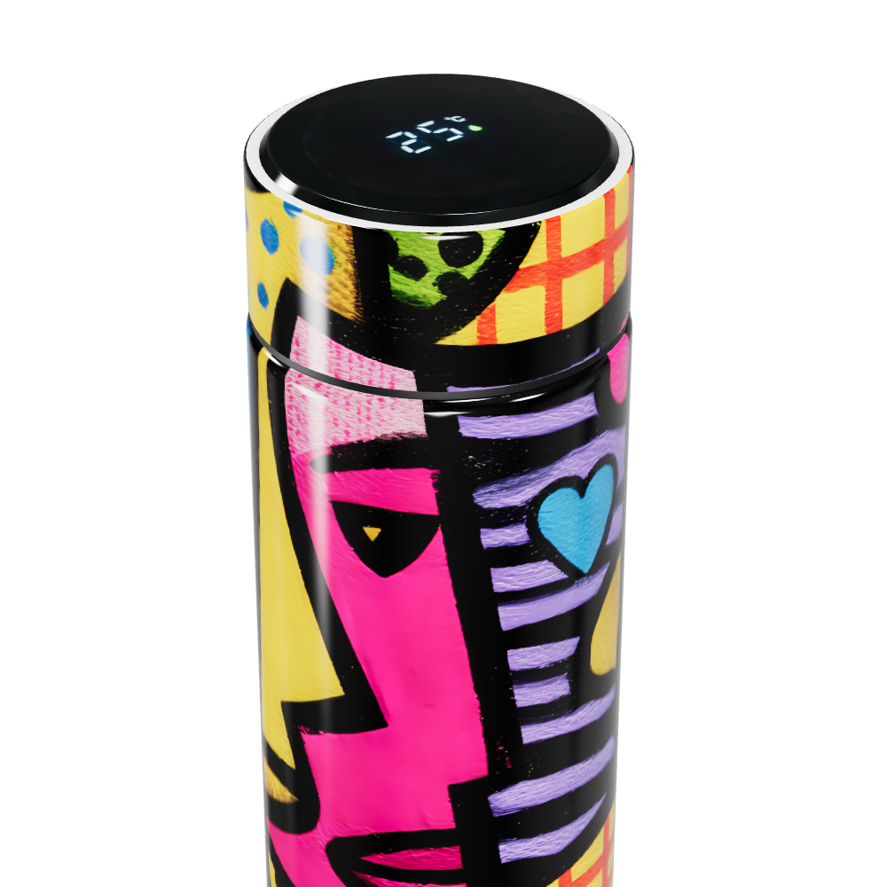 Garrafa Térmica Touch - Estampa Colorida Abstrata