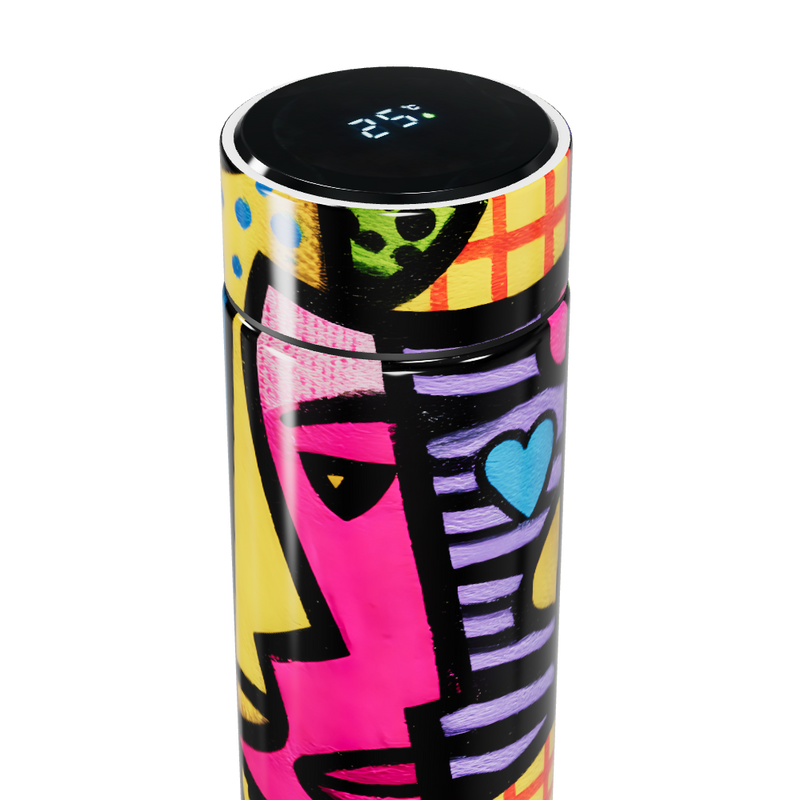 Garrafa Térmica Touch - Estampa Colorida Abstrata