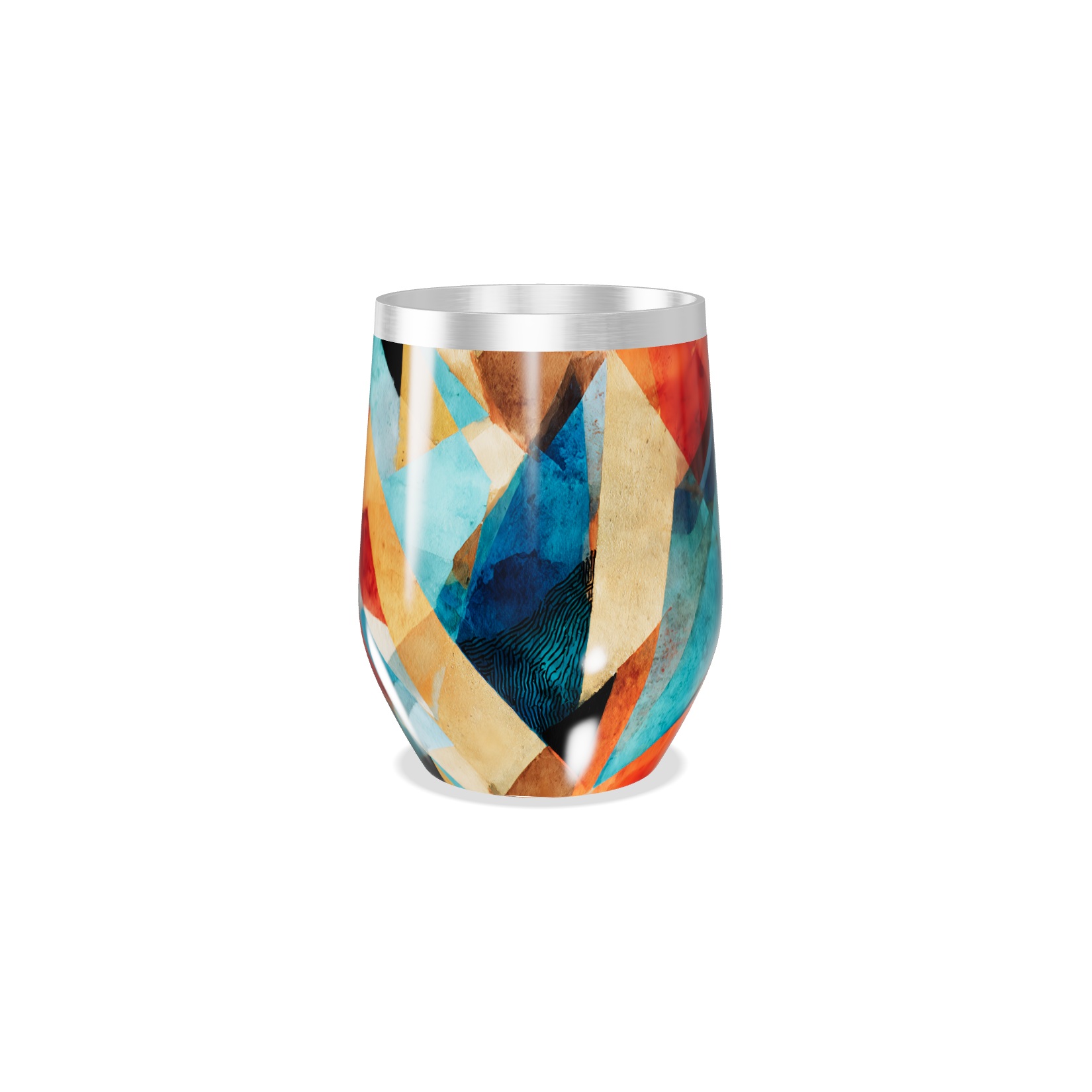 Copo Térmico Slim - Colorido Geométrico Inox