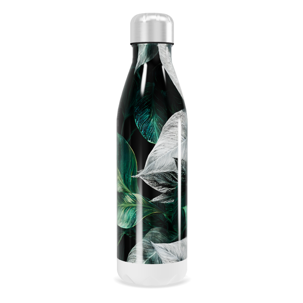 Garrafa Inox Folhagem Verde
