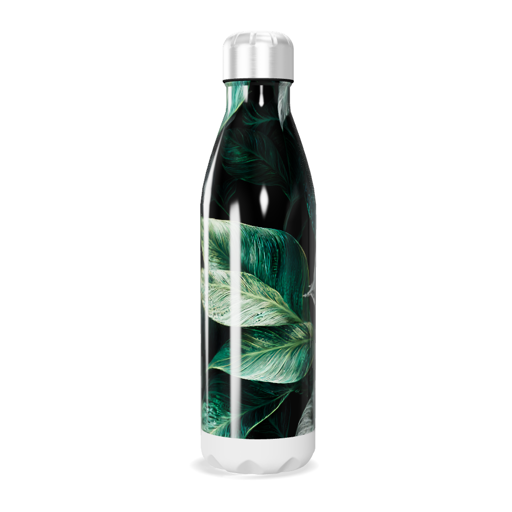 Garrafa Inox Folhagem Verde