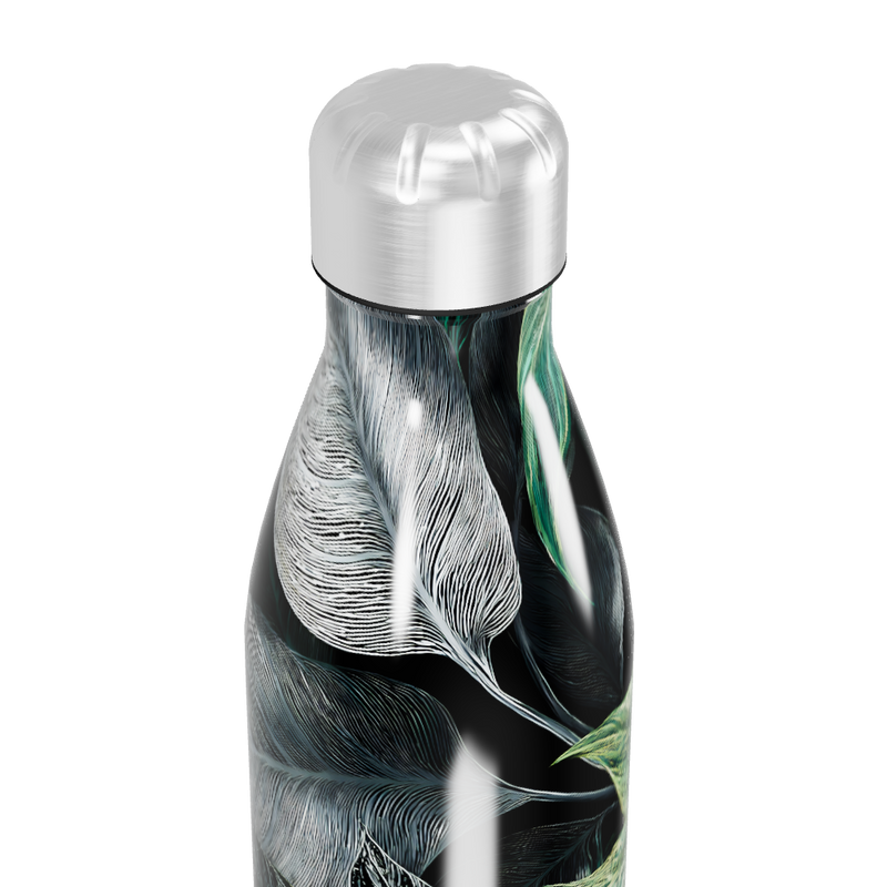 Garrafa Inox Folhagem Verde