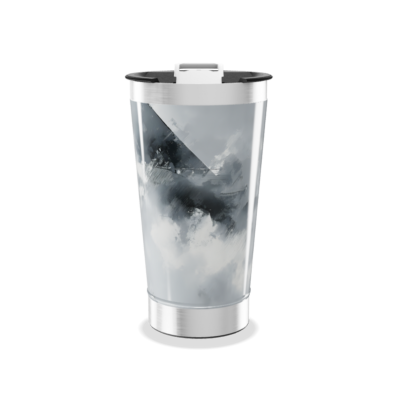 Copo Térmico - Estampa Abstrata Cinza