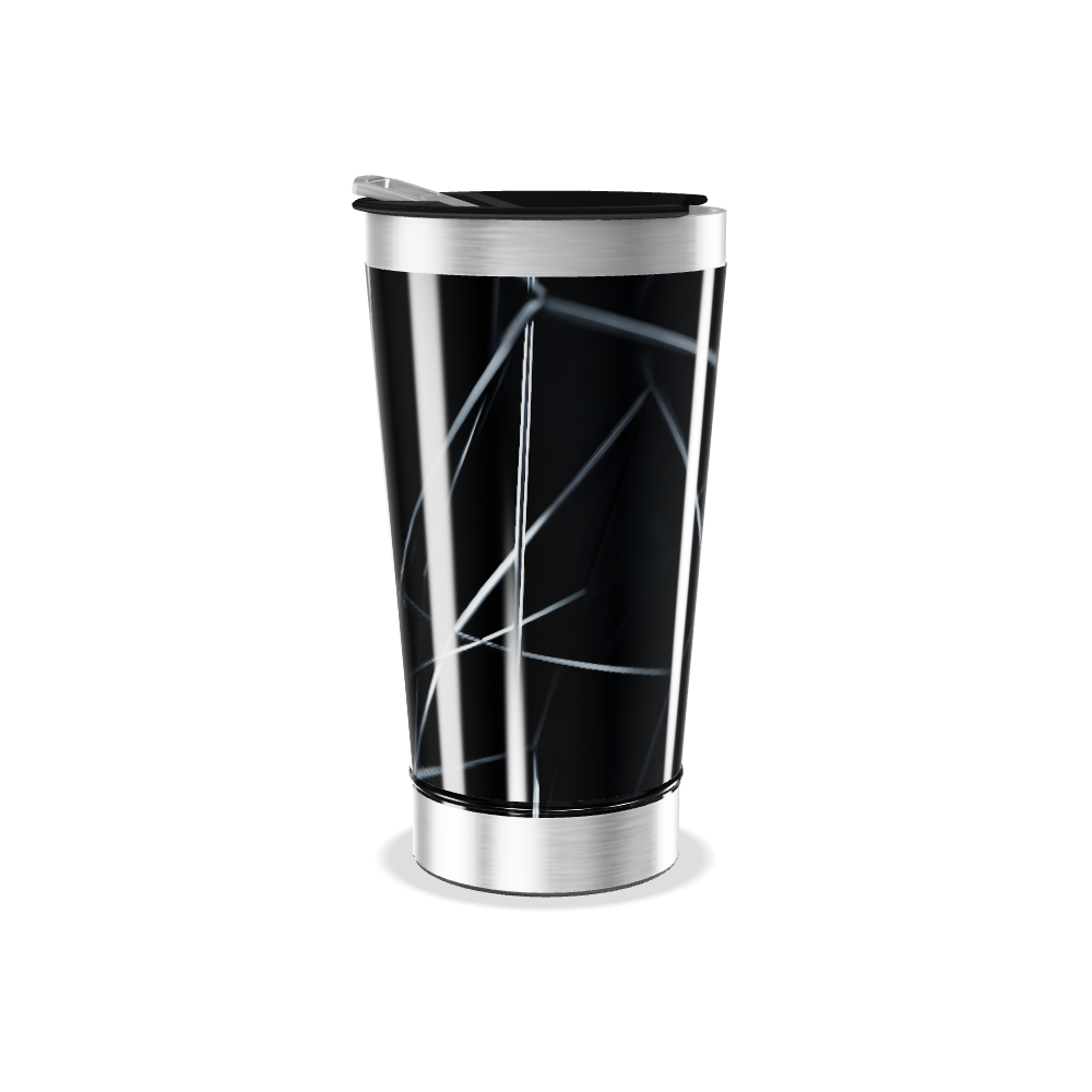 Copo Térmico - Preto com Linhas Geométricas