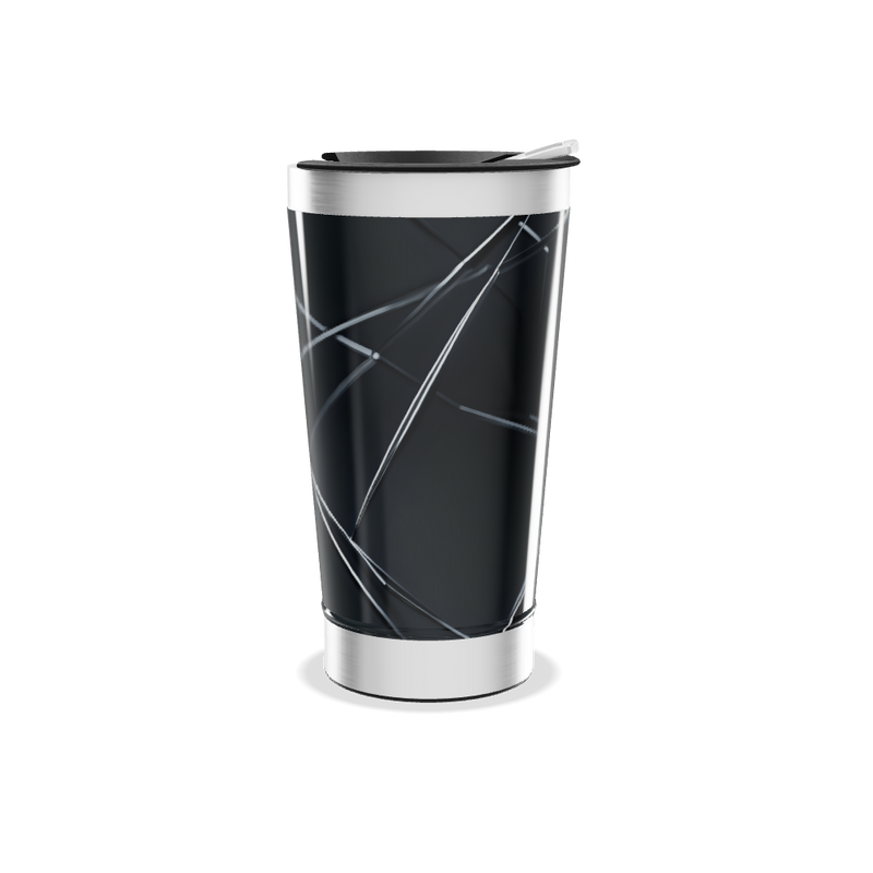 Copo Térmico - Preto com Linhas Geométricas