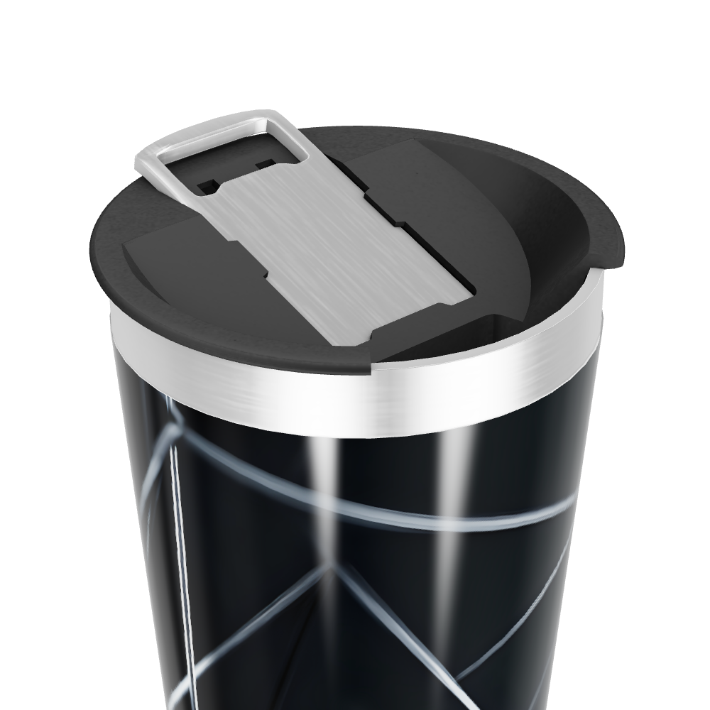 Copo Térmico - Preto com Linhas Geométricas