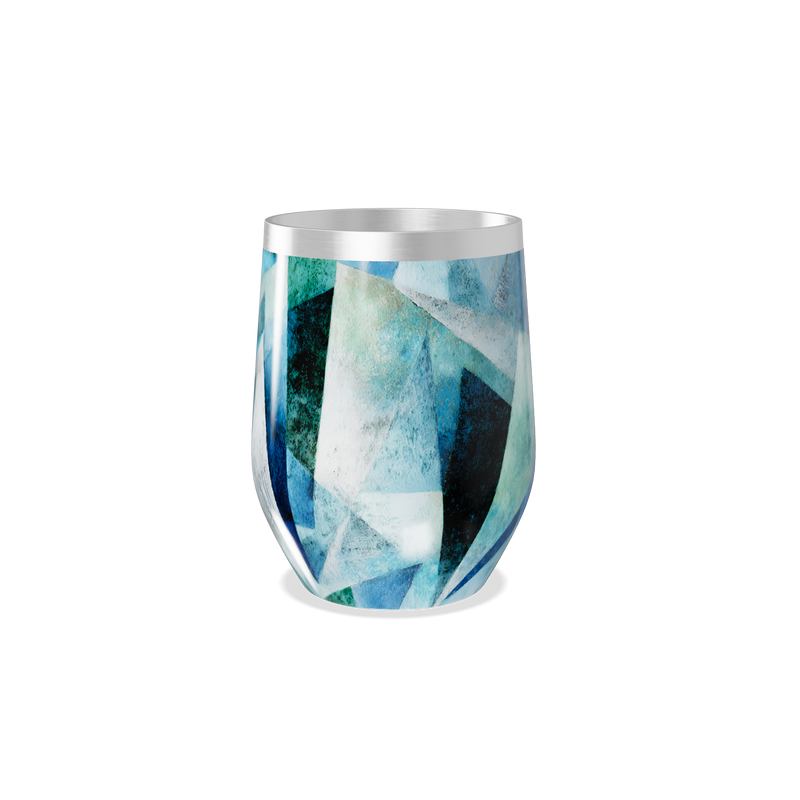 Copo Térmico Slim - Estampado Geométrico Azul