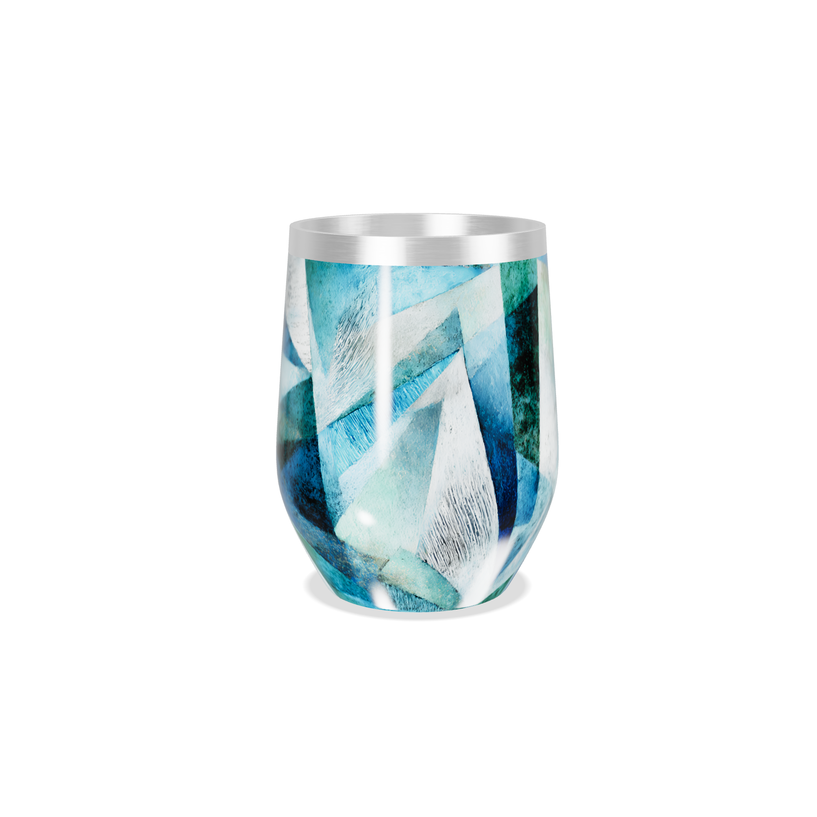 Copo Térmico Slim - Estampado Geométrico Azul