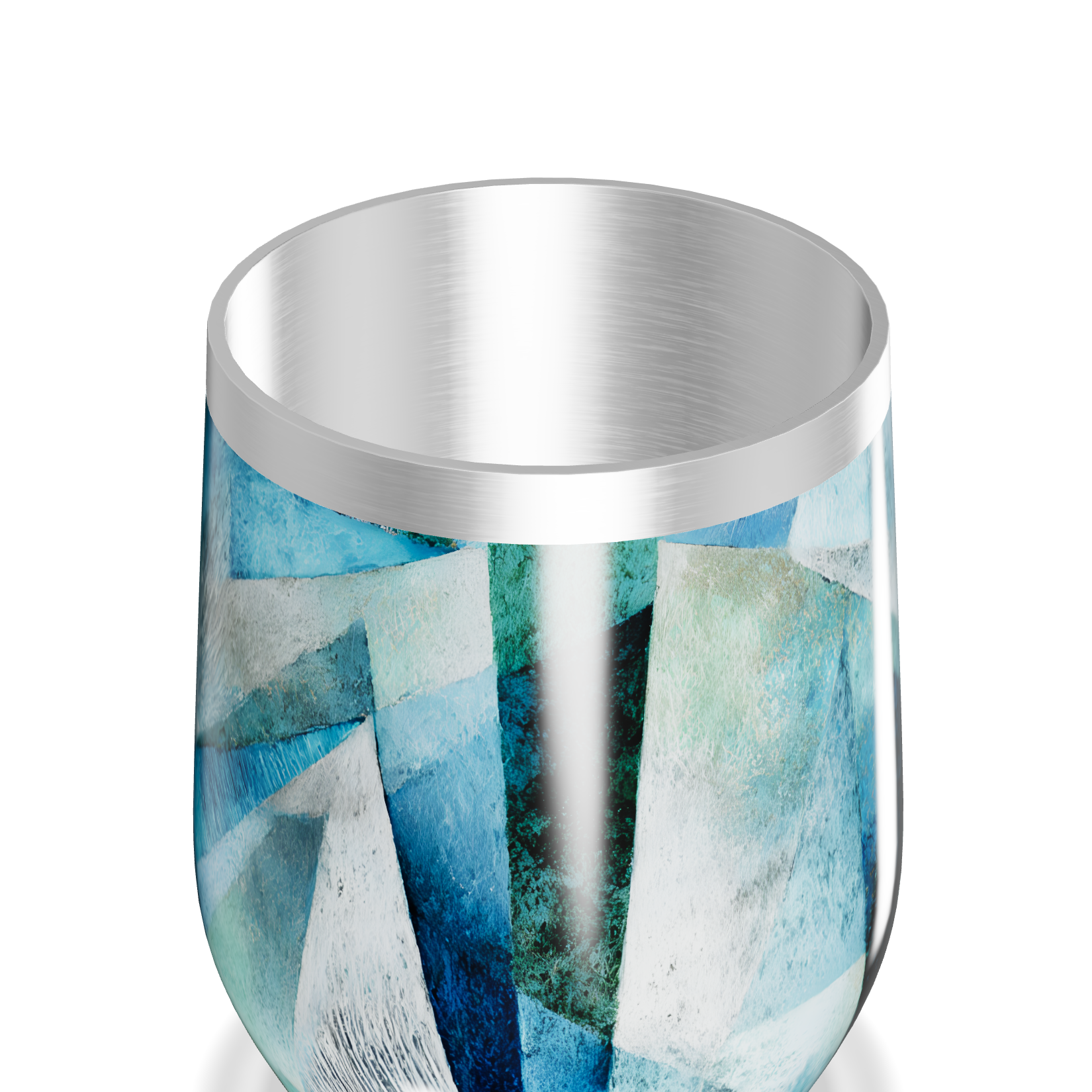 Copo Térmico Slim - Estampado Geométrico Azul