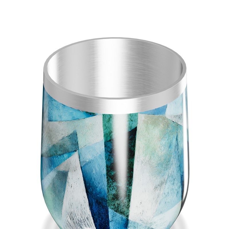 Copo Térmico Slim - Estampado Geométrico Azul