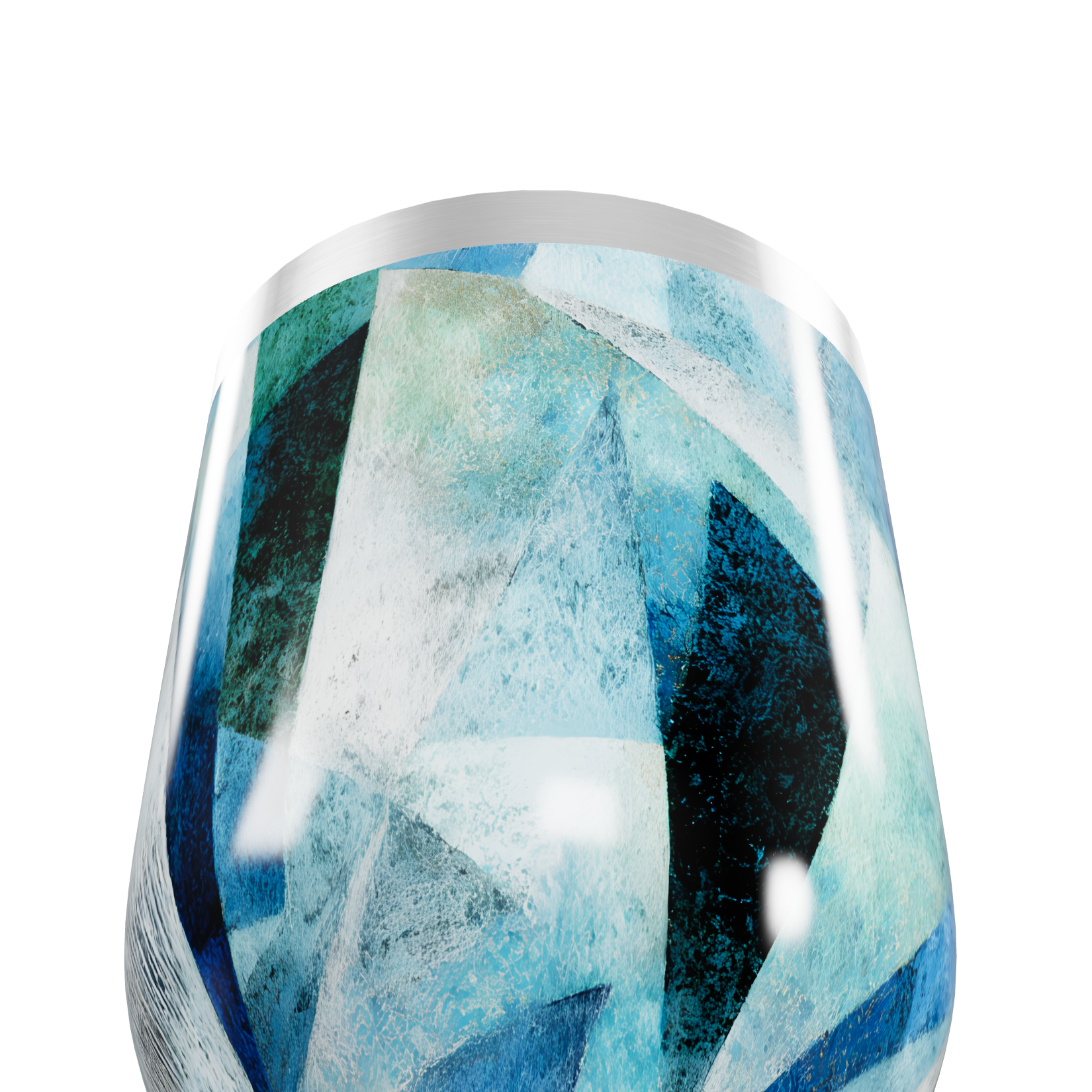 Copo Térmico Slim - Estampado Geométrico Azul