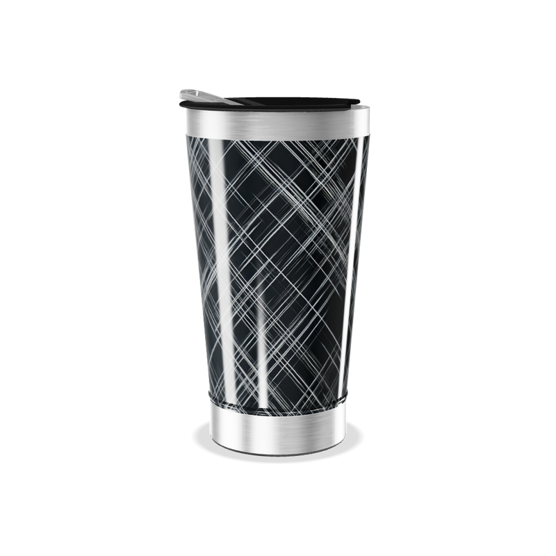 Copo Térmico - Preto com Linhas Brancas