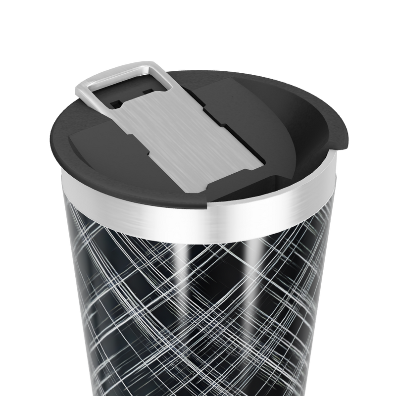 Copo Térmico - Preto com Linhas Brancas