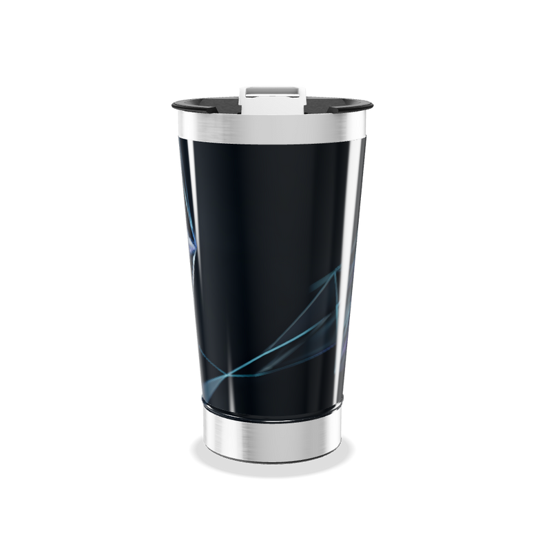 Copo Térmico - Preto com Detalhes Azuis