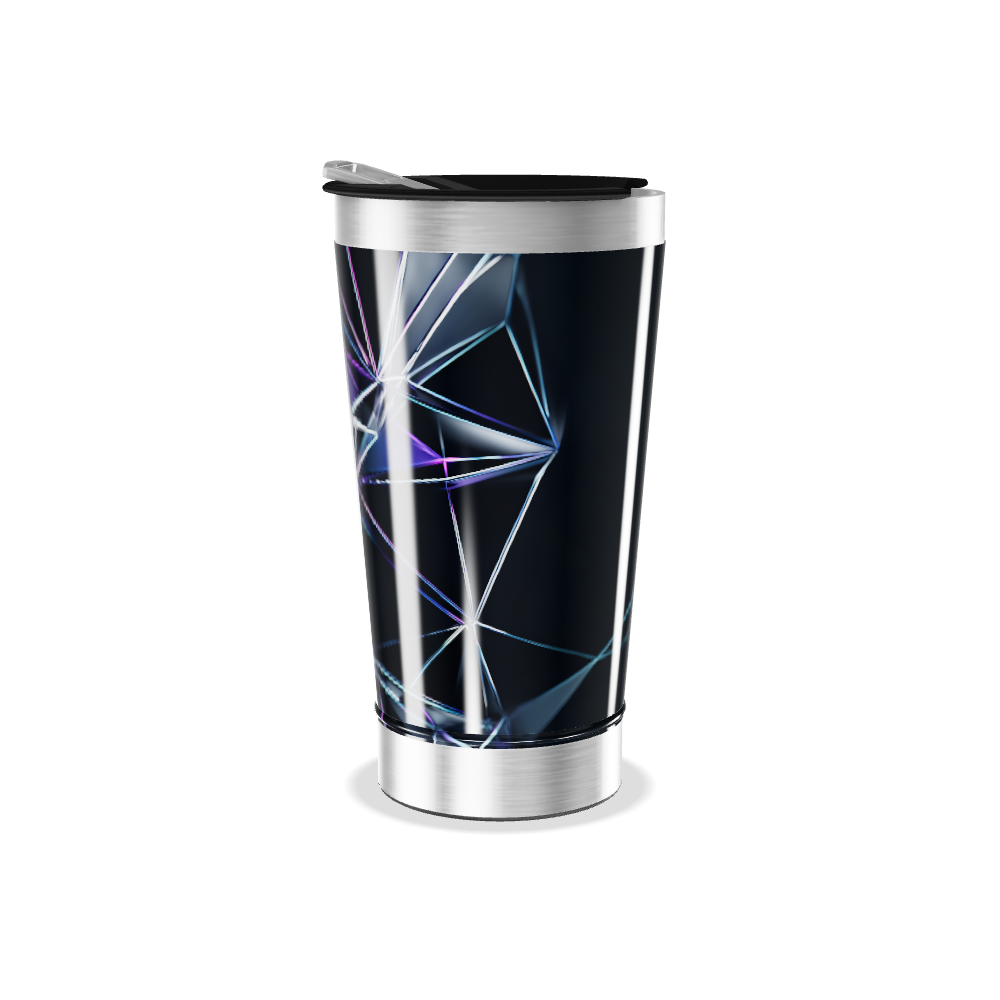 Copo Térmico - Preto com Detalhes Azuis
