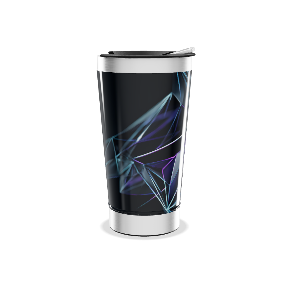 Copo Térmico - Preto com Detalhes Azuis