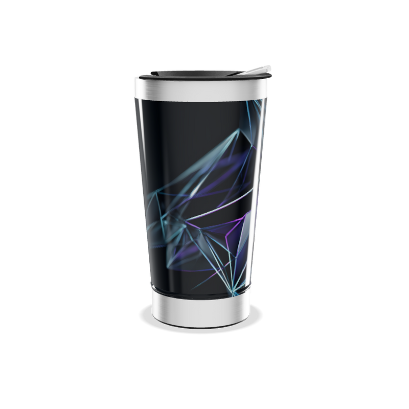 Copo Térmico - Preto com Detalhes Azuis